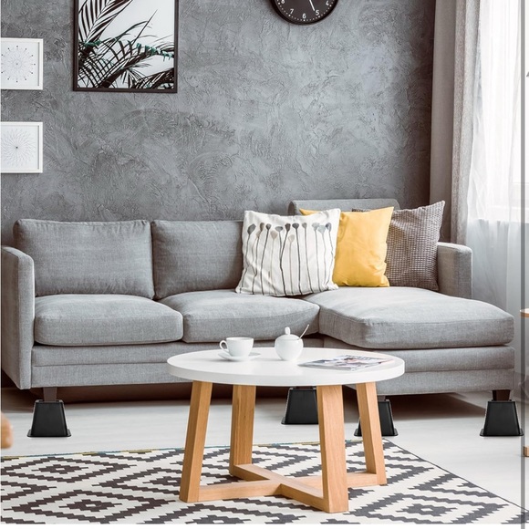 Black Bed Risers Set - Picture 2 of 7